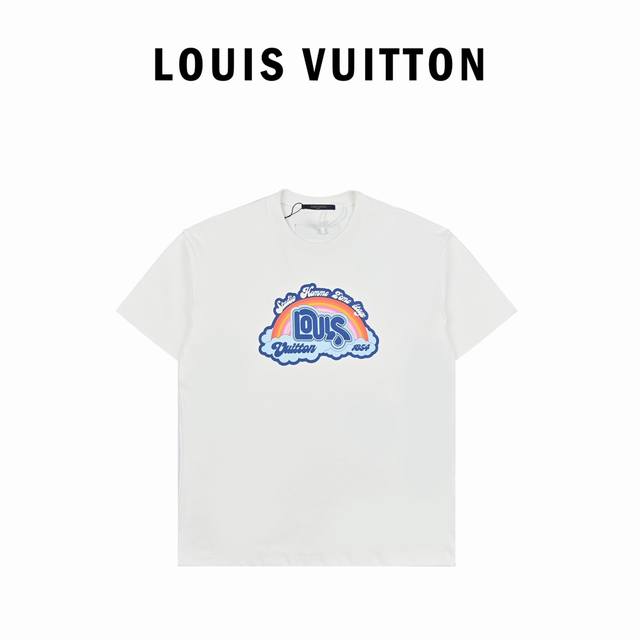 Louis Vuitton 路易威登lv23Ss 彩虹短袖 采用16S麻棉克重230G 搭配20S双纱1 1螺纹 整件加入了微棉麻手感效果 跟原版十足手感 悬垂